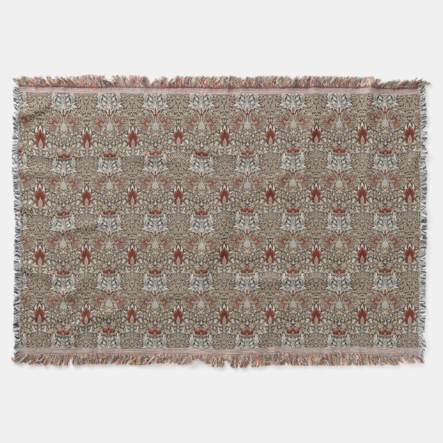 Morris Snakeshead Floral Classic Earth Tones Decke (Vorderseite)