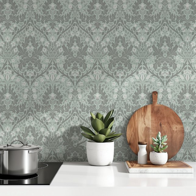 Morris Spring Thicket Sage Green Soft Grau Tapete (Von Creator hochgeladen)