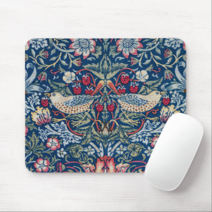 Morris Strawberry Thief Classic Indigo Blau Fein Mousepad