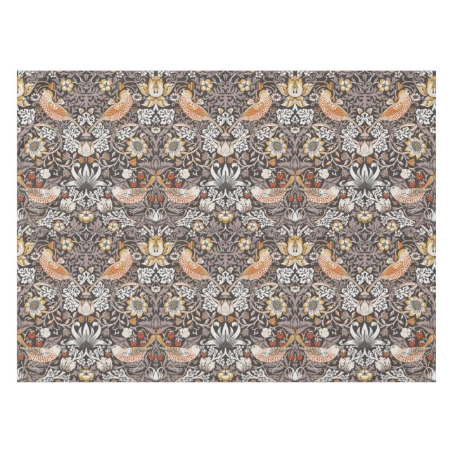 Morris Strawberry Thief Floral Pattern Earth Tones Tischdecke (Vorderseite (Horizontal))