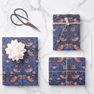Morris Strawberry Thief Lavendel Purpur Rose Kunst Geschenkpapier Set