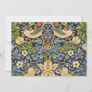 Morris Strawberry Thief Navy Blau Vintage Fine Art Einladung