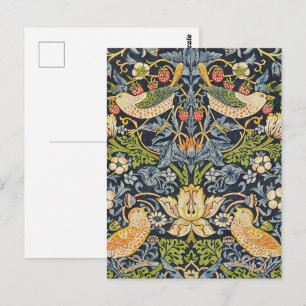 Morris Strawberry Thief Navy Blau Vintage Fine Art Postkarte
