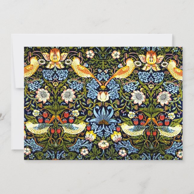 Morris - Strawberry Thief, Pattern Feiertagskarte (Vorderseite)