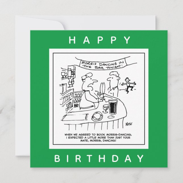 Morris Tanzen in Pub. Traditionelles Morris-Tanzen Karte (Vorderseite)