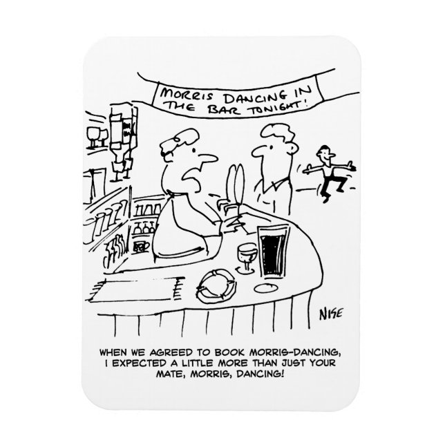 Morris Tanzen in Pub. Traditionelles Morris-Tanzen Magnet (Vertikal)