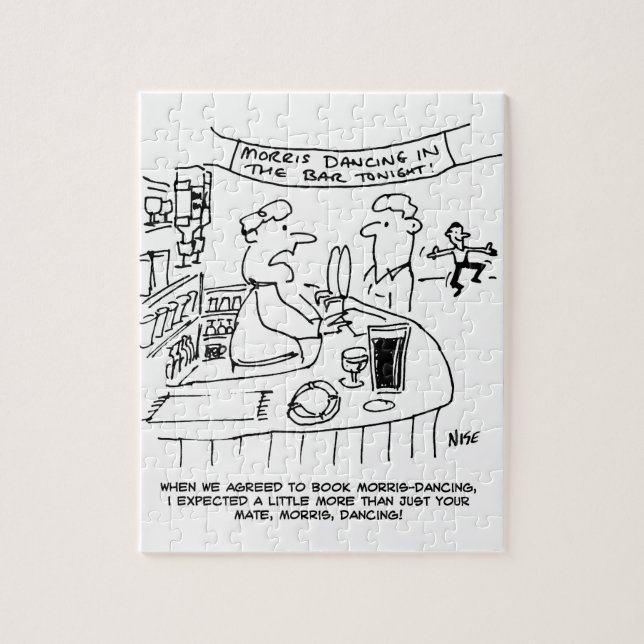 Morris Tanzen in Pub. Traditionelles Morris-Tanzen Puzzle (Vertikal)