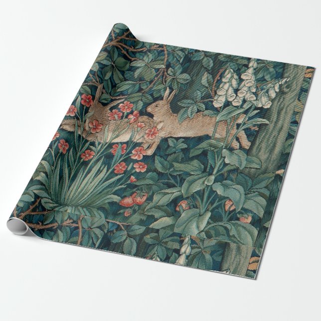 Morris Tapestry Forest Rabbits Geschenkpapier (Ungerollt)