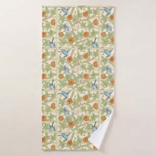 Morris' Trellis 1862 Vintage Blume & Vogelmuster Badhandtuch Set