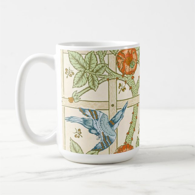 Morris' Trellis 1862 Vintage Blume & Vogelmuster Kaffeetasse (Links)