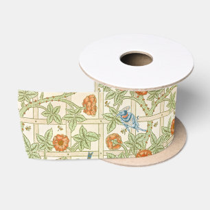 Morris' Trellis 1862 Vintage Blume & Vogelmuster Satinband