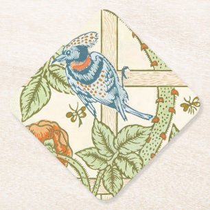 Morris' Trellis 1862 Vintage Blume & Vogelmuster Untersetzer