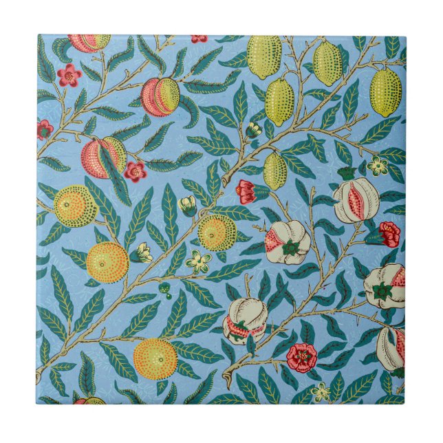 Morris - Vier Früchte Keramikfliese (Vorderseite)