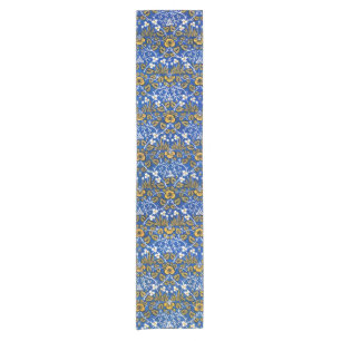 Morris Vintag 1882 Blaues Hintergrund Blume Muster Kurzer Tischläufer