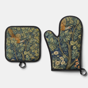 Morris Vintag Pheasant Eichhörnchen und Blume Must Ofenhandschuh & Topflappen-Set