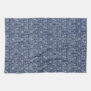 Morris Vintage 1882 Blaue Hintergrund-Blumenmuster Geschirrtuch