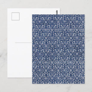 Morris Vintage 1882 Blaue Hintergrund-Blumenmuster Postkarte