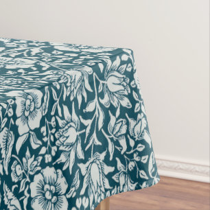 Morris Vintages Blau- und Weißblumenmuster Tischdecke