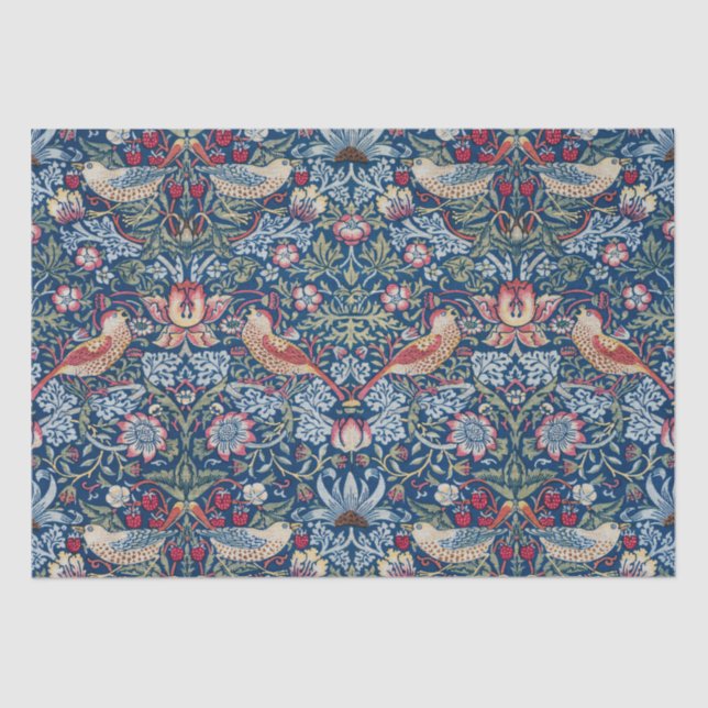 Morris - Vintages Erdbeerdieb-Blumenmuster Seidenpapier (Vorderseite)