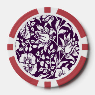 Morris Vintages Lila und weißes Blumenmuster Pokerchips