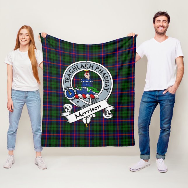 Morrison Clan Abzeichen Tartan Kariert Fleecedecke (Beispiel)