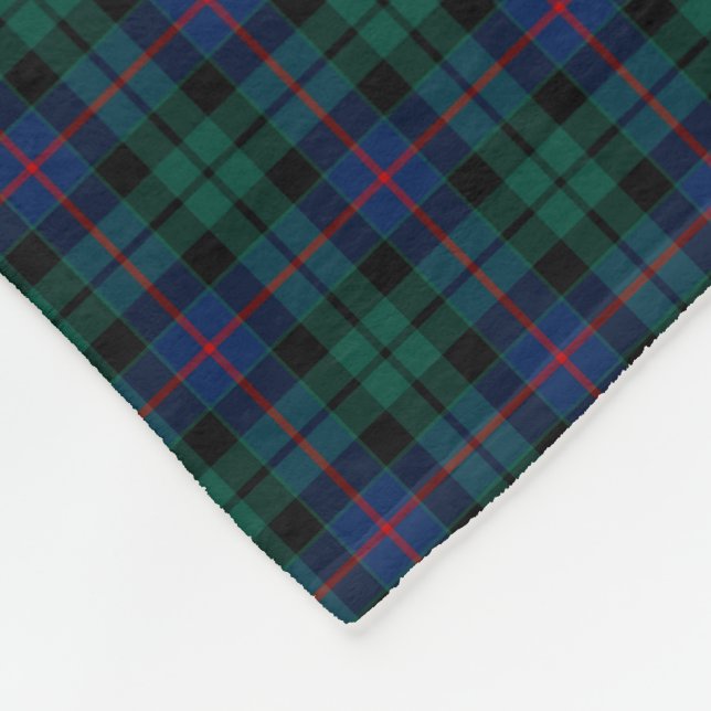 Morrison Clan Green und Blue Tartan Fleecedecke (Ecke)