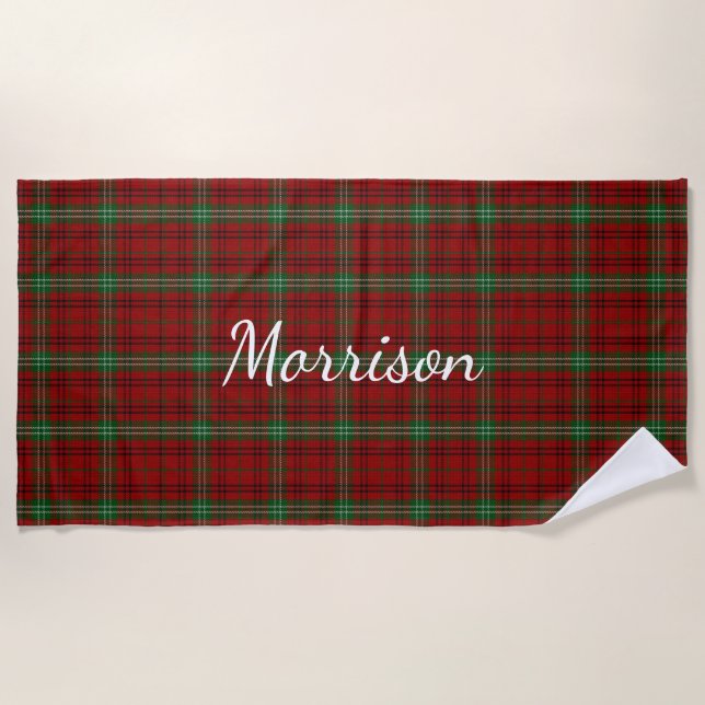 Morrison Clan Tartan Kariert Beach Towel Strandtuch (Vorderseite)