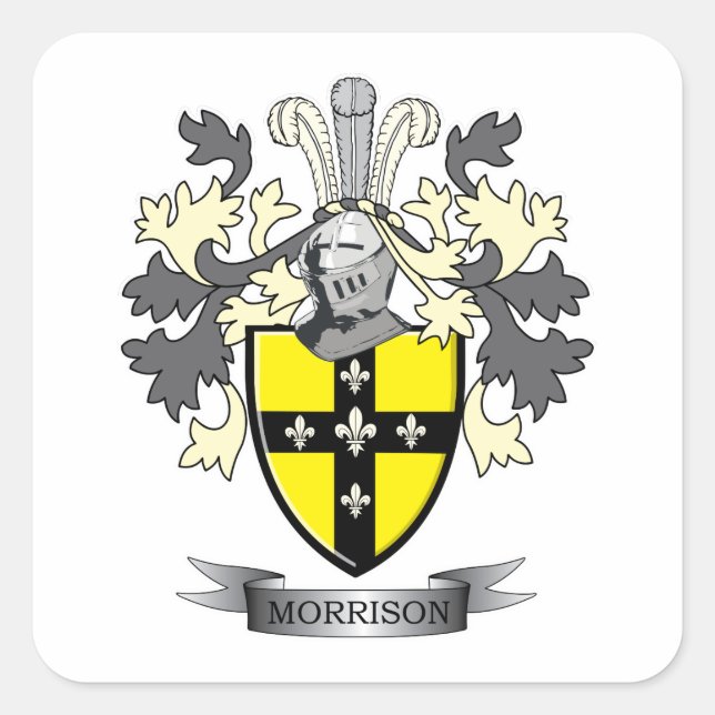 Morrison Familienwappen Coat of Arms Quadratischer Aufkleber (Vorderseite)