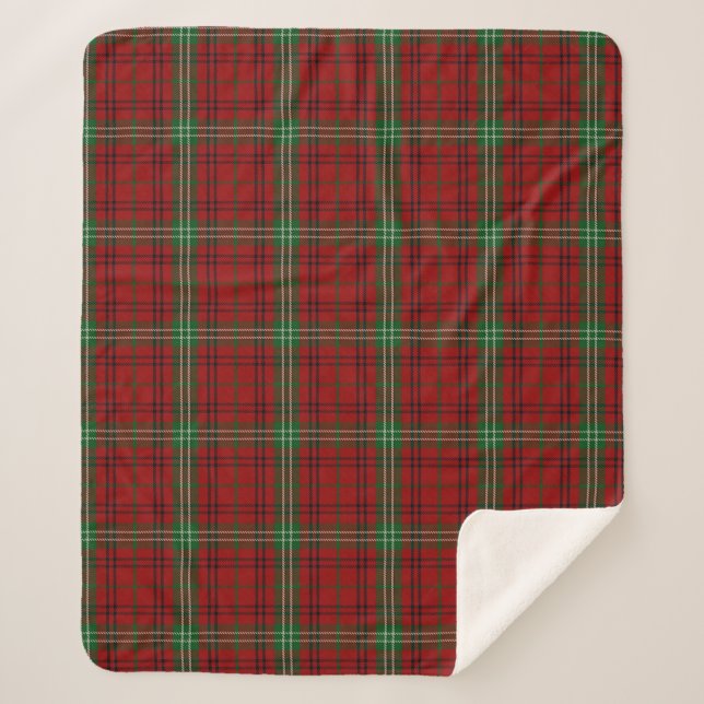 Morrison Tartan Kariert Sherpa Medium Fleece Blank Sherpadecke (Vorderseite)