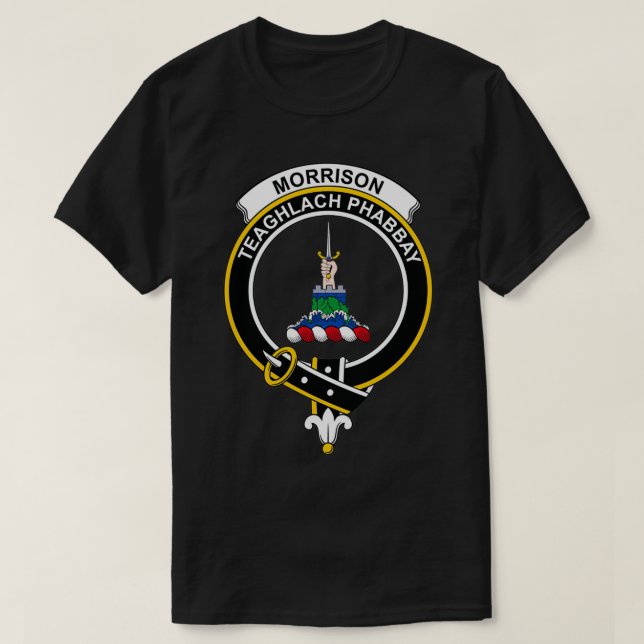 Morrison Wappen Tartan Clan Scottish Clan T-Shirt (Design vorne)