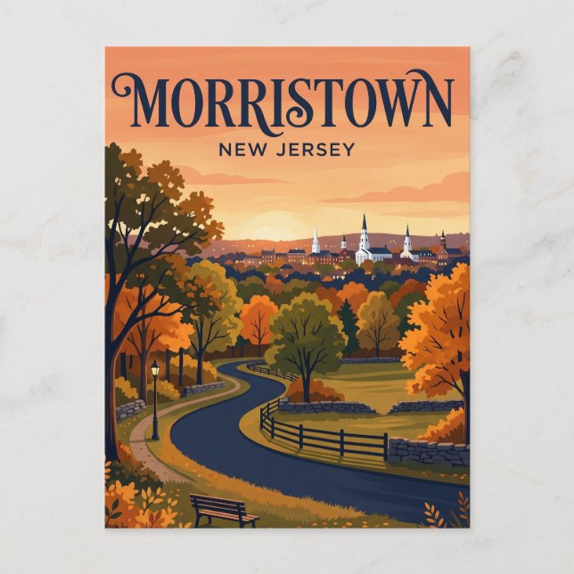 Morristown New Jersey Postkarte (Vorderseite)