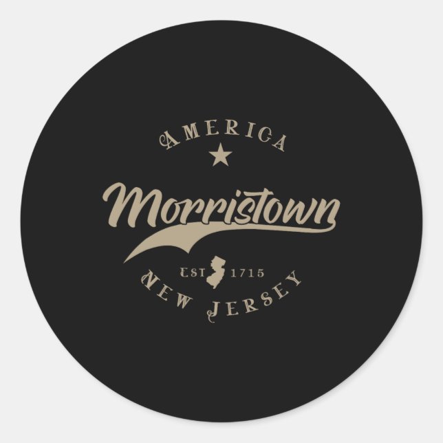 Morristown New Jersey  Runder Aufkleber (Vorderseite)