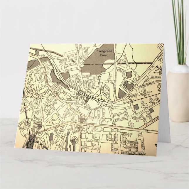 Morristown, NJ Vintag Map Karte (Vorderseite)