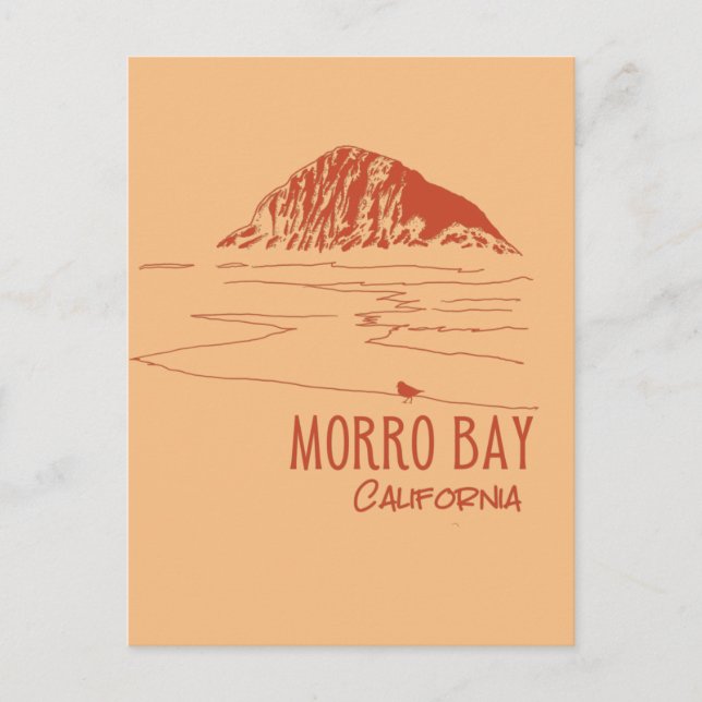 Morro Bay California Morro Rock Art Postkarte (Vorderseite)