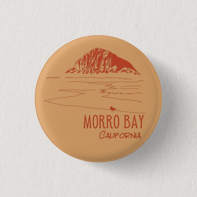 Morro Bay California Morro Rock Button (Vorderseite)