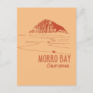 Morro Bay California Morro Rock Kunst Postkarte