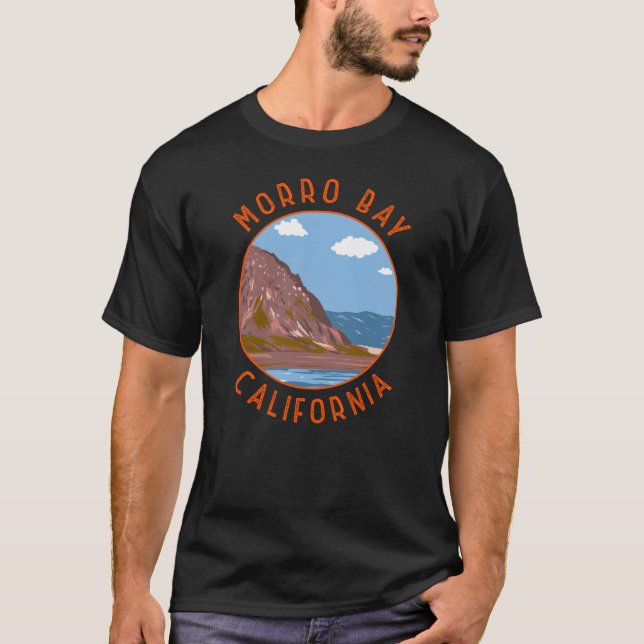 Morro Bay California Retro Distressed Circle T-Shirt (Vorderseite)