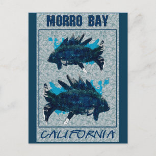 Morro Bay California Vintage Travel Poster Postkarte