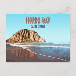 Morro Bay Felsen Kalifornien Vintage Postkarte