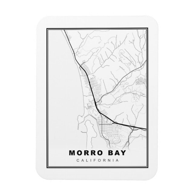 Morro Bay Karte Magnet (Vertikal)