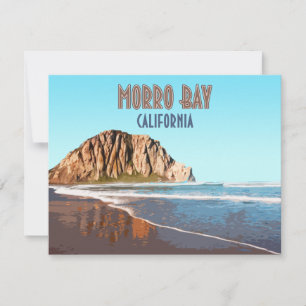 Morro Bay Rock California Vintag Flat Card