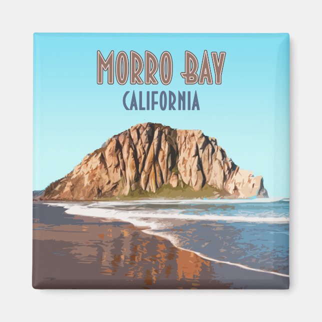 Morro Bay Rock California Vintag Magnet (Vorne)