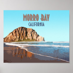 Morro Bay Rock Kalifornien Vintage Poster