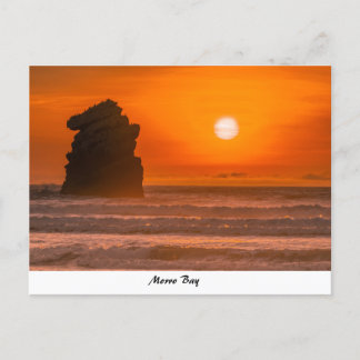 Morro Rock Beach Postcard Postkarte