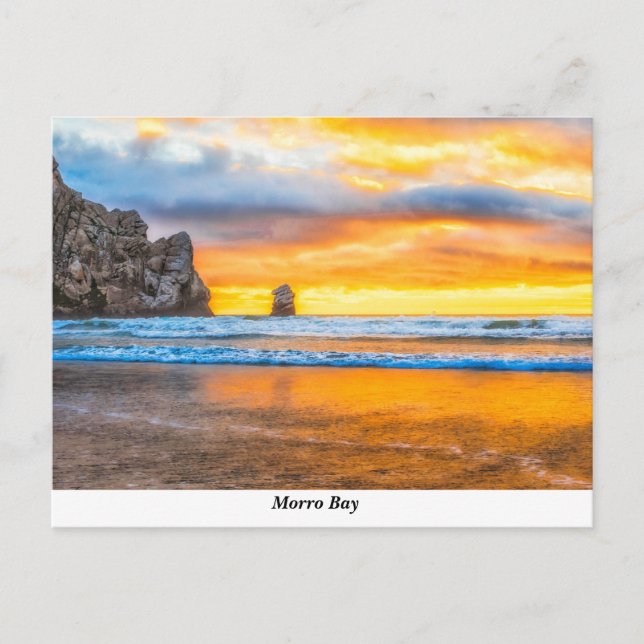 Morro Rock Beach Postcard Postkarte (Vorderseite)