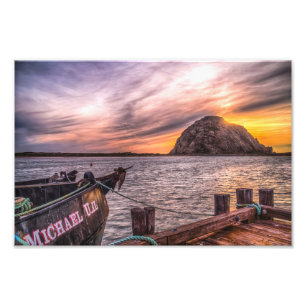Morro Rock bei der Abendkasse Foto Print