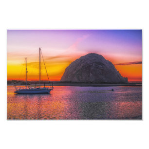 Morro Rock bei Sunset Foto Print