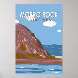 Morro Rock Kalifornien Reise Kunst Vintage Poster
