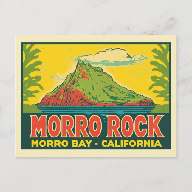 Morro Rock Morro Bay Kalifornien Postkarte (Vorderseite)