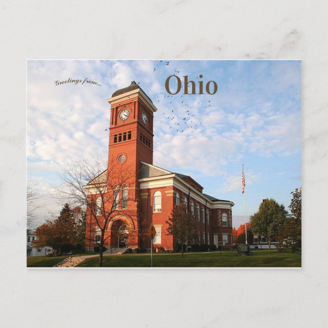 Morrow Landkreis Courthouse Ohio Postkarte (Vorderseite)